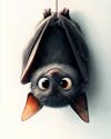 Upside down bat cartoon character