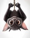 Image, of, a, bat, upside down, cartoon, character