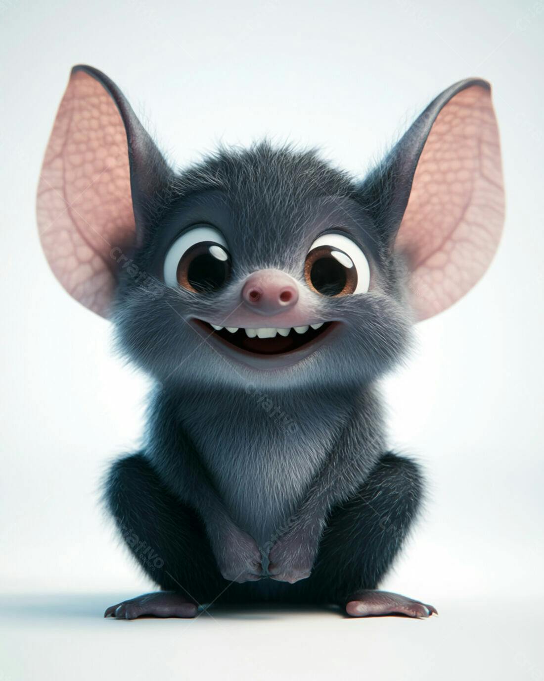 Morcego fofinho desenho animado sorrindo