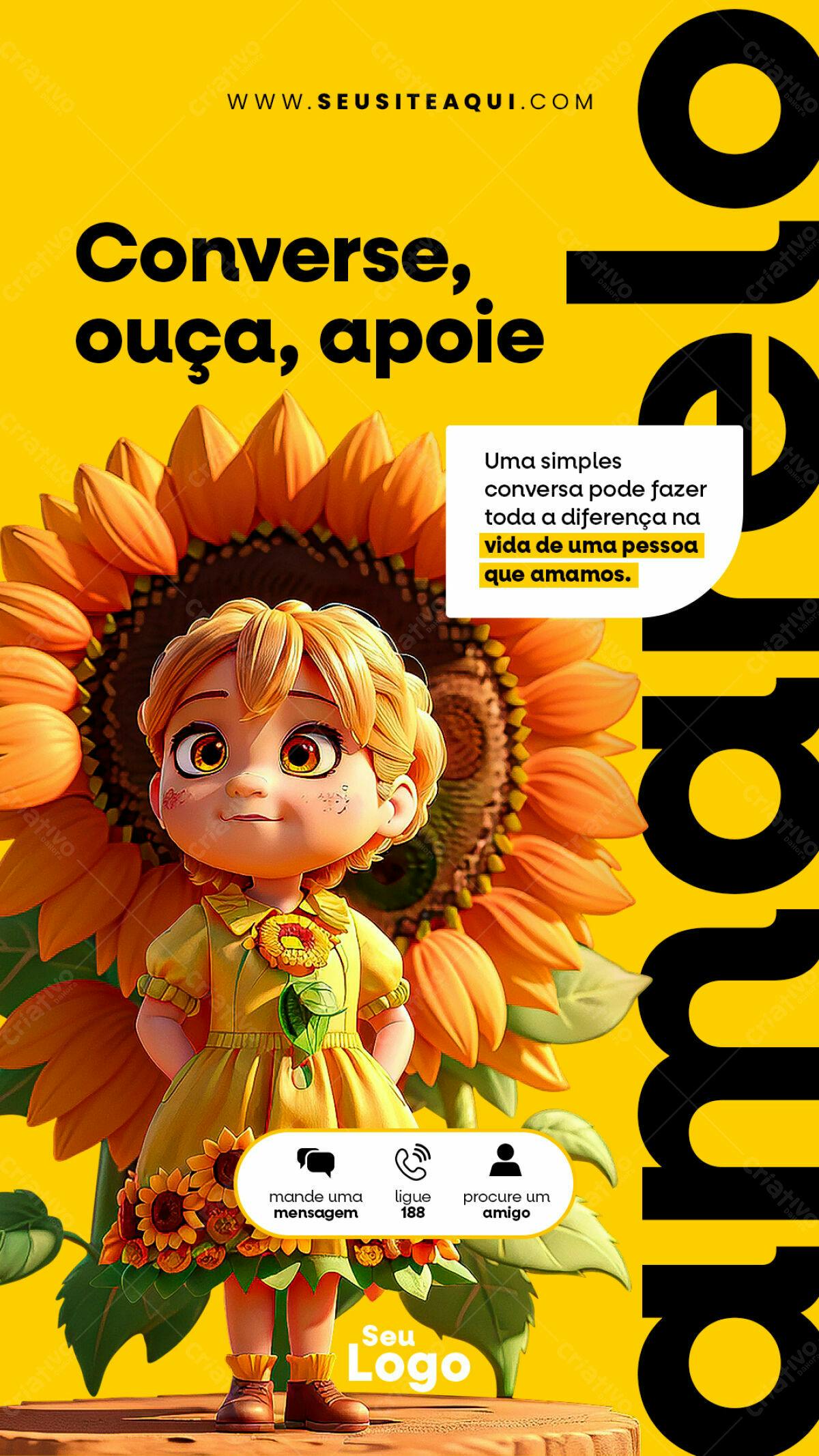 Flyer Apoio e Escuta PSD Editável