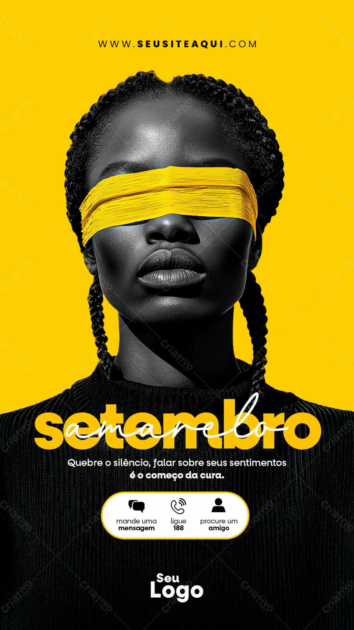 Poster Setembro Amarelo PSD Editável