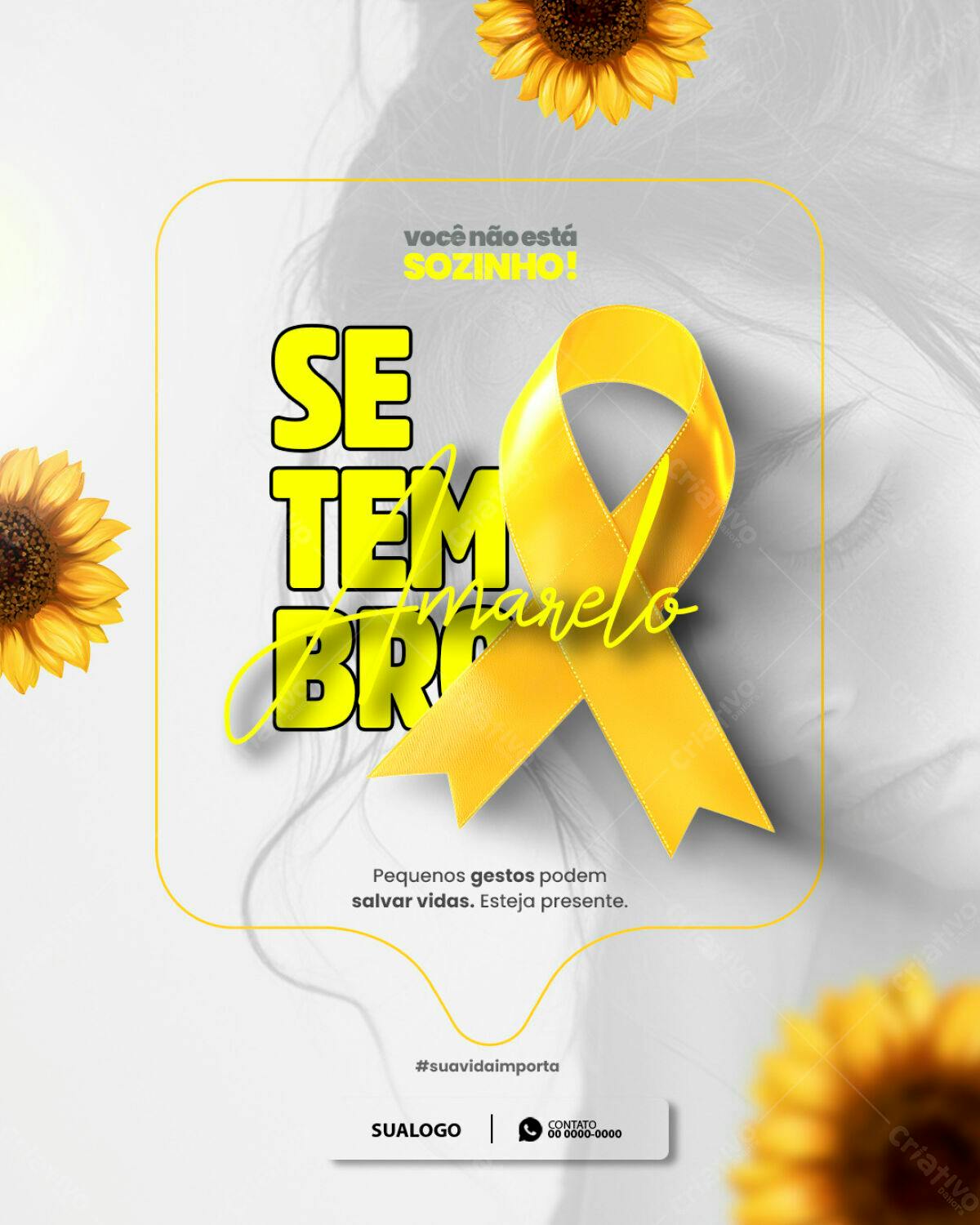 Post para Setembro Amarelo PSD Editável