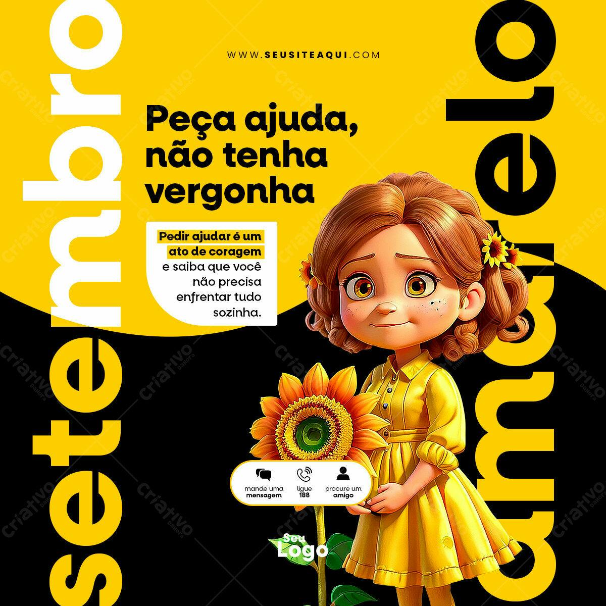 Post Setembro Amarelo PSD Editável