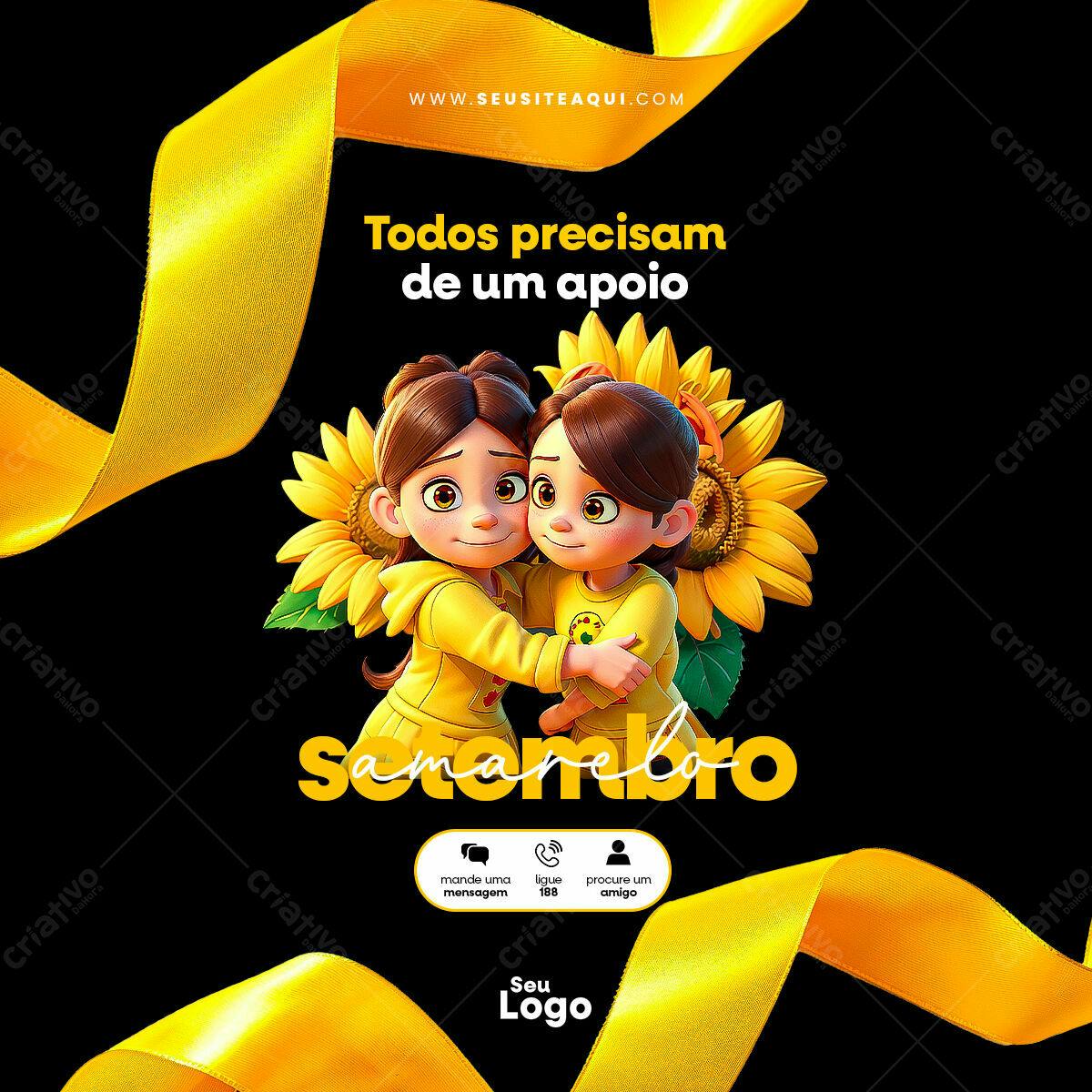 Postagem Setembro Amarelo PSD Editável