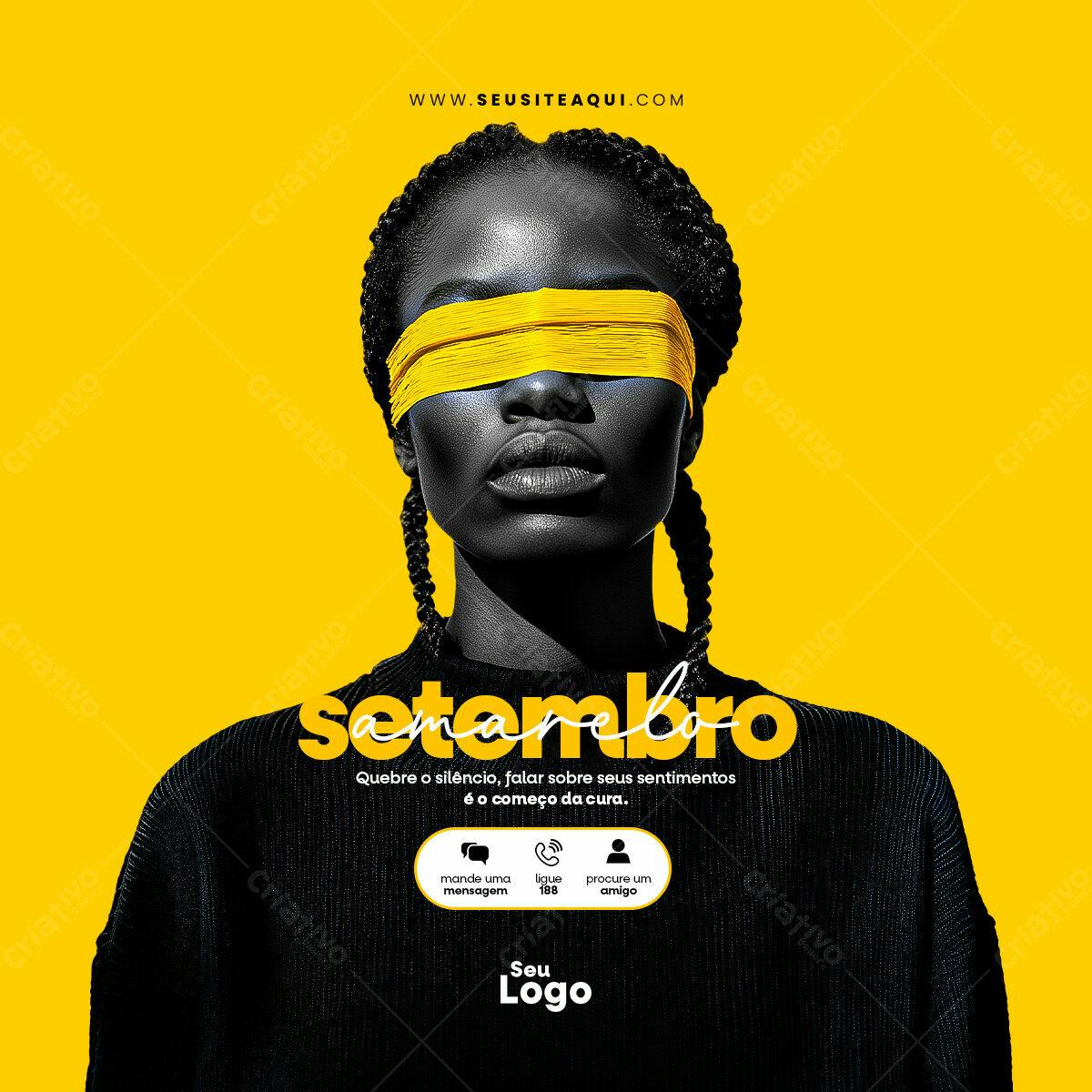 Post para Setembro Amarelo PSD Editável