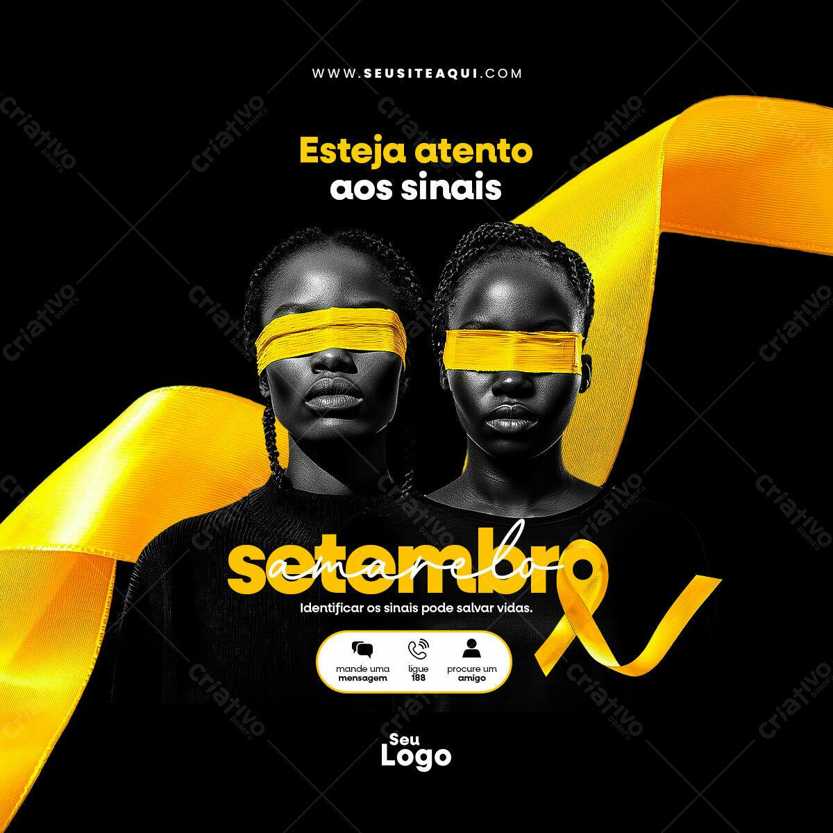 Postagem Setembro Amarelo PSD Editável