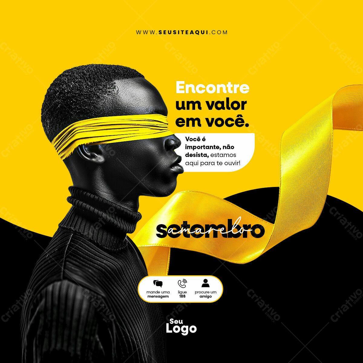Post para Setembro Amarelo PSD Editável
