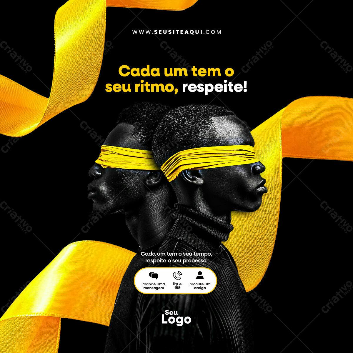 Flyer Motivacional com Pessoas Pretas PSD Editável