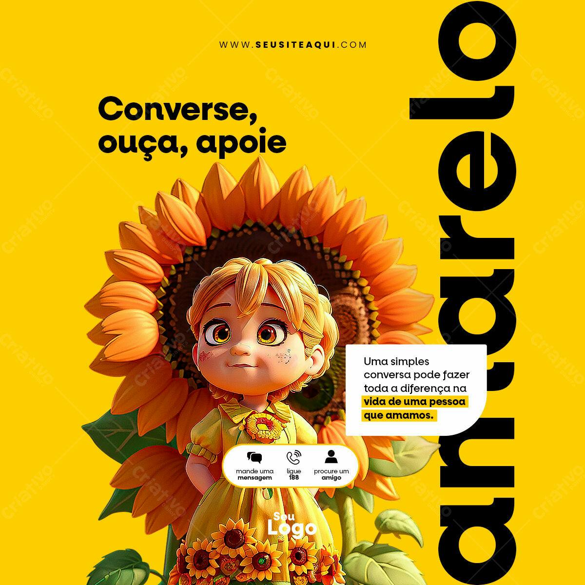 Flyer Setembro Amarelo PSD Editável