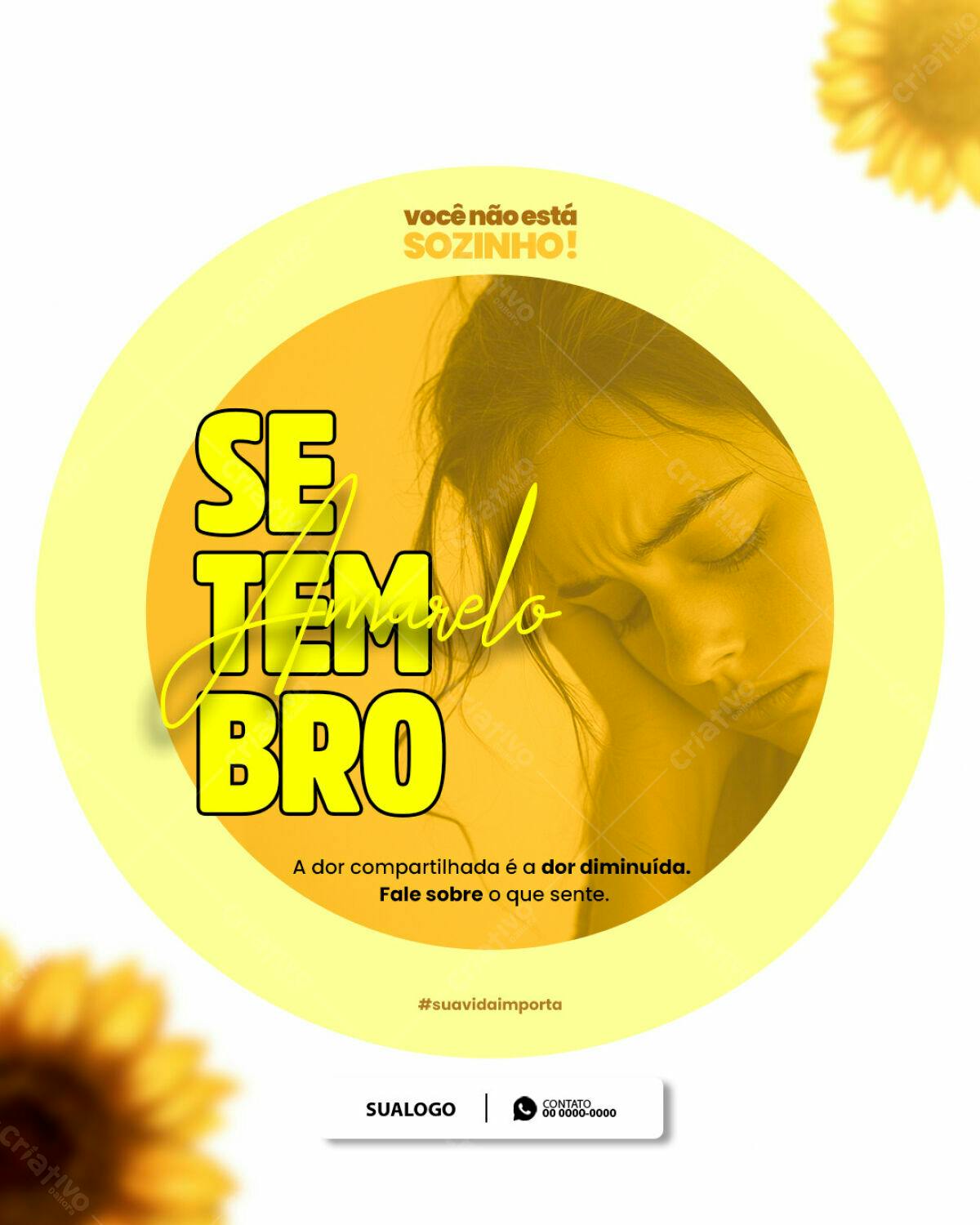 Post para Setembro Amarelo PSD Editável