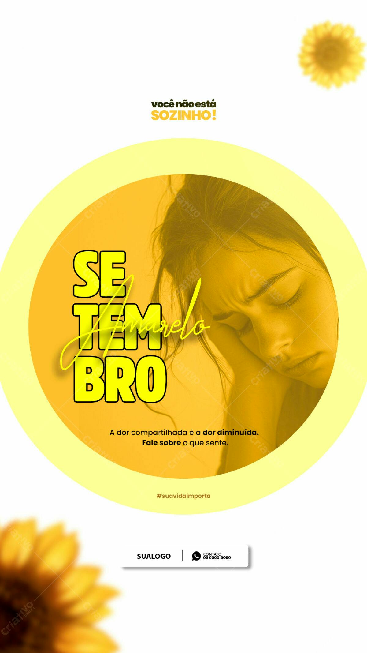 Flyer para Campanha de Saúde Mental PSD Editável