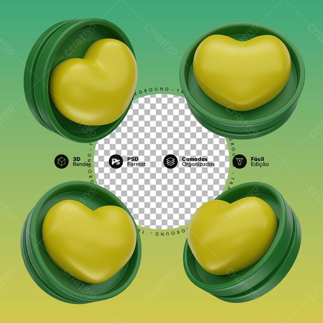 Kit 4 Mockups Dia dos Namorados PSD Editável