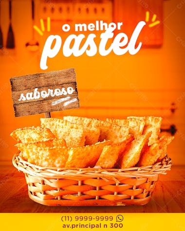 Flayer pastelaria o melhor pastel