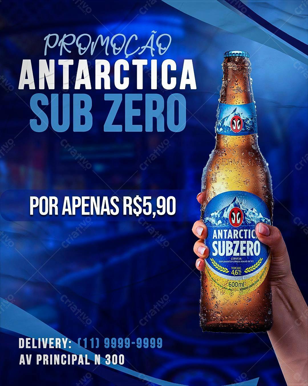 Flyer Promoção Antarctica Sub Zero PSD Editável
