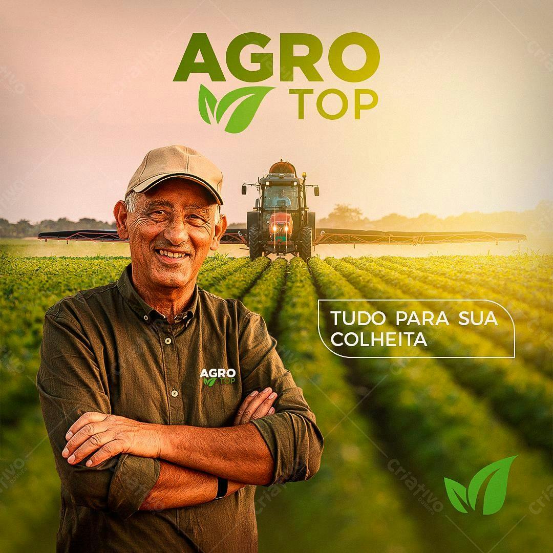 Banner Agropecuário para Colheita PSD Editável