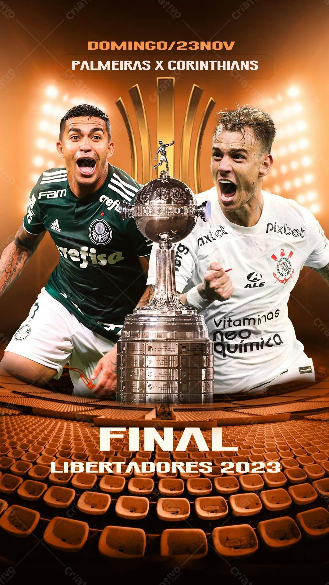 Flyer Final Libertadores Palmeiras x Corinthians PSD Editável