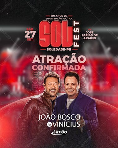 Atração confirmada 27set joão bosco & vinícius