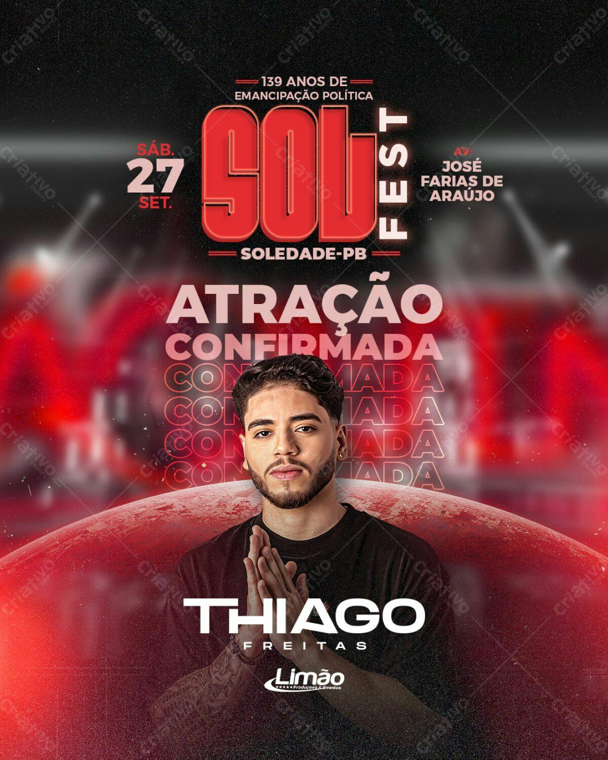 Flyer para Festa de 139 Anos de Emancipação Política PSD Editável
