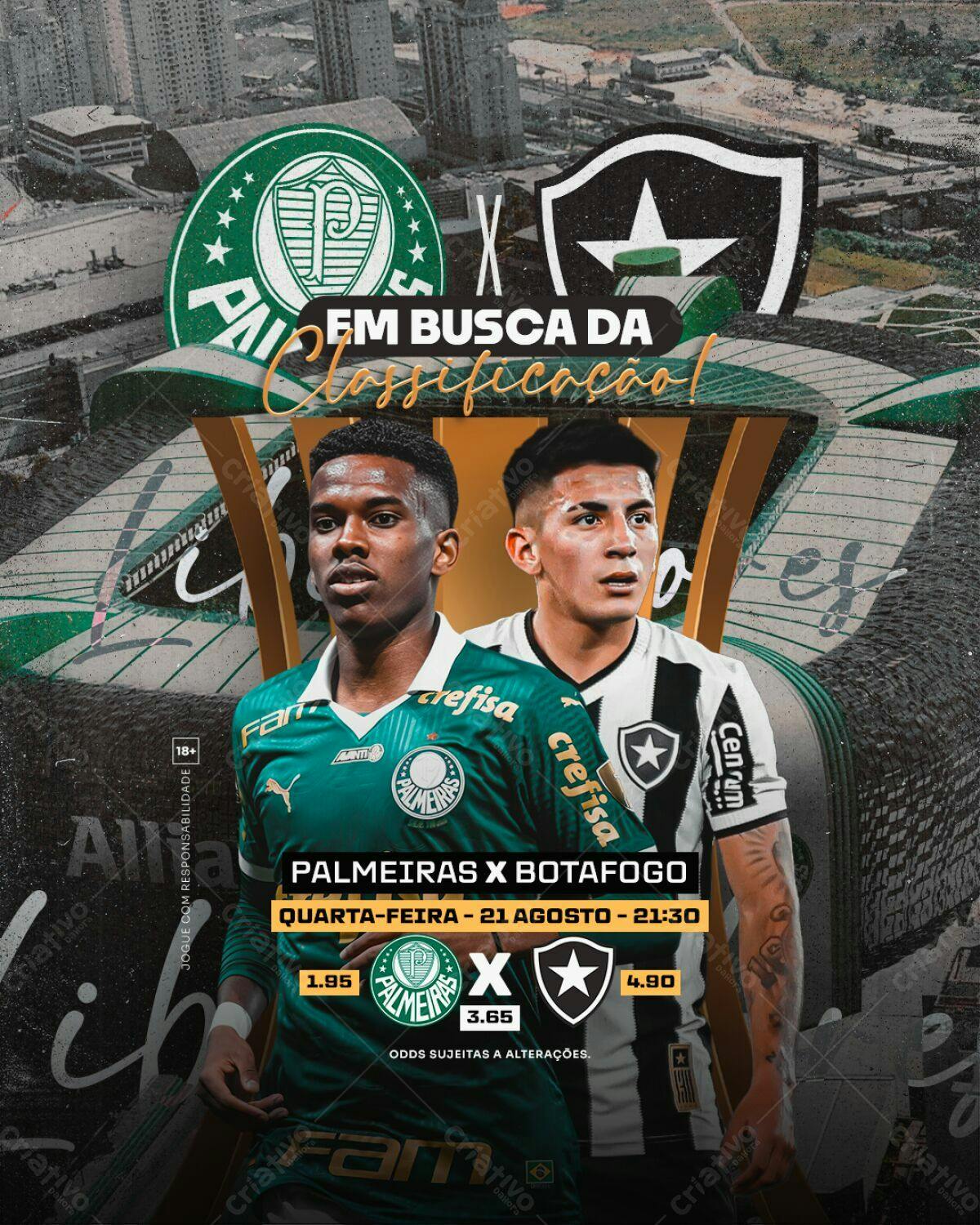 Flyer Palmeiras x Botafogo PSD Editável