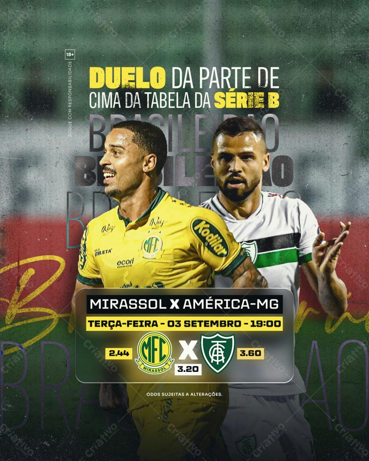 Flyer Jogo de Futebol Série B PSD Editável