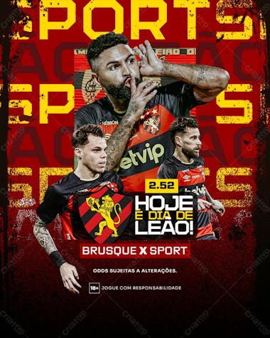 Jogo do dia sport recife (feed e stories)