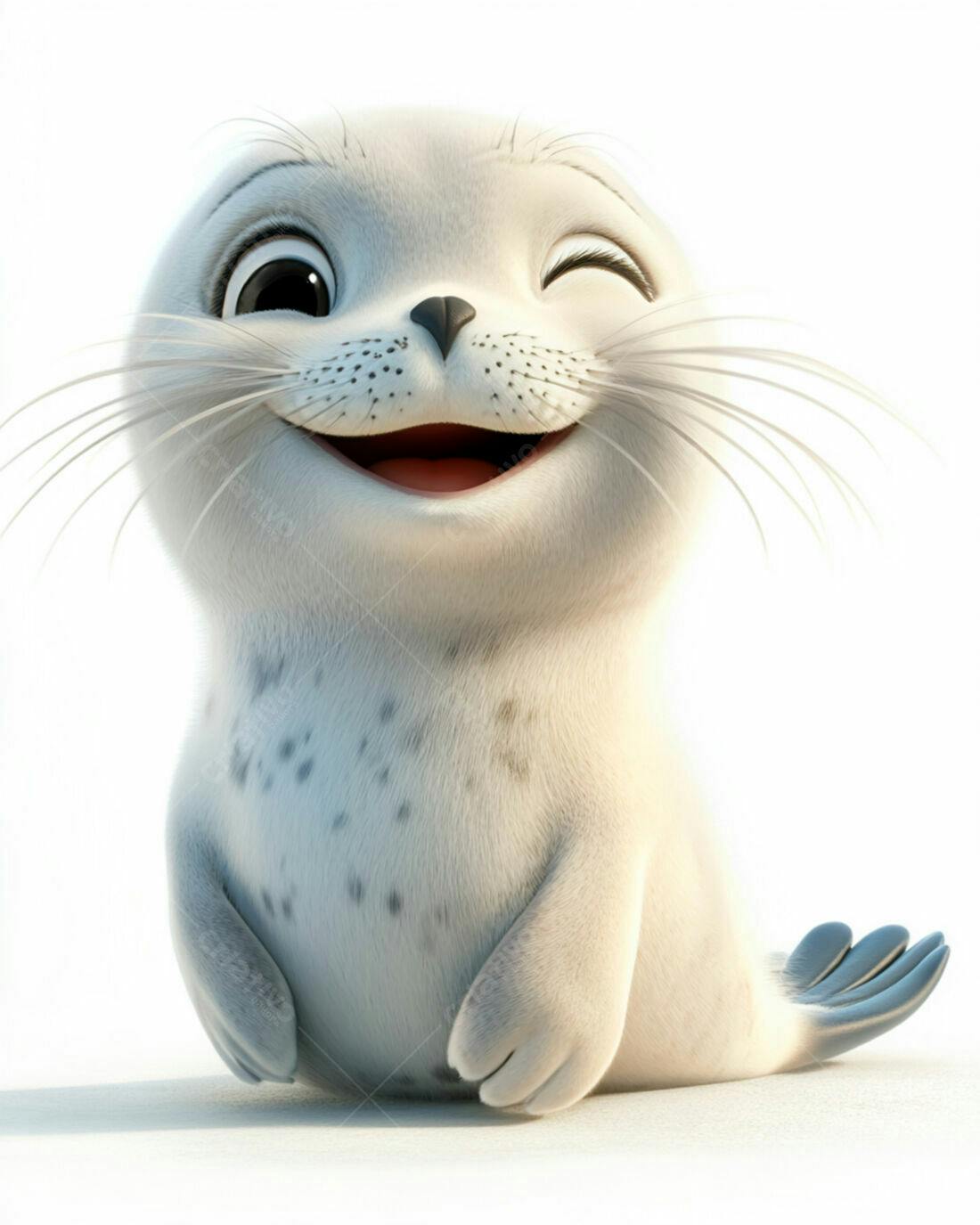 Foca Bebê Sorrindo fundo branco