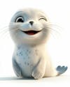 Image, of, a, smiling, baby seal