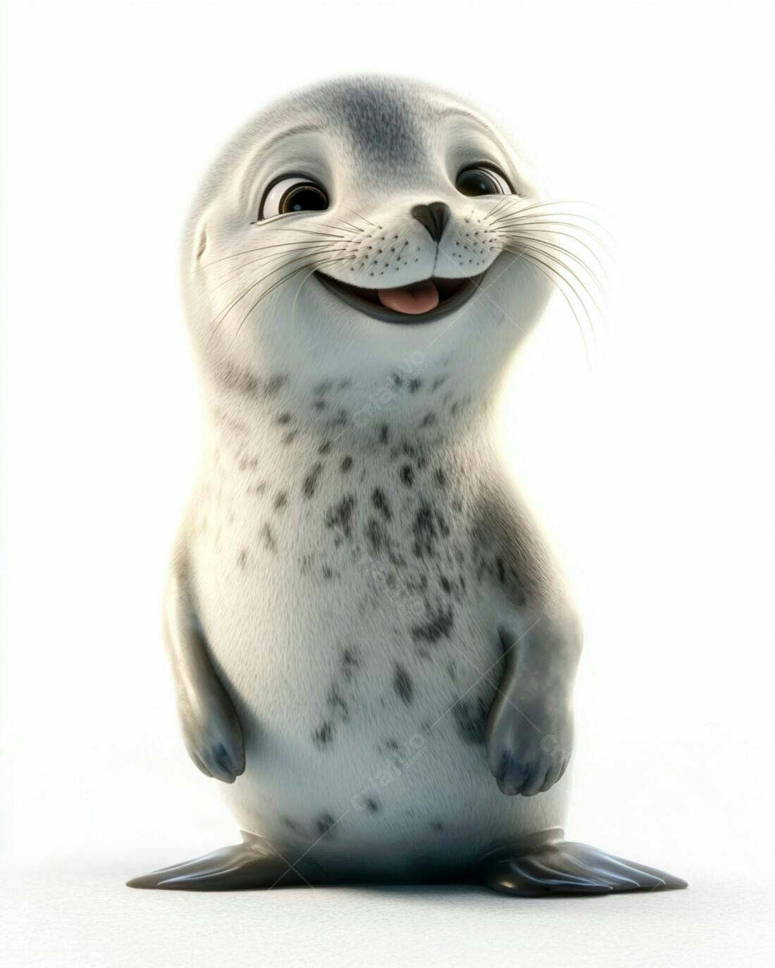 Foca Bebê Sorrindo fundo branco