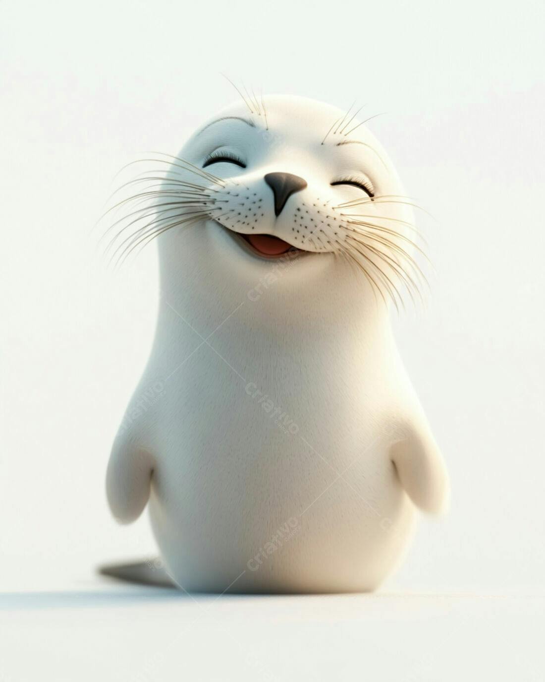 Foca Bebê Sorrindo fundo branco