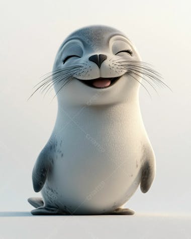 Imagem de uma foca bebê sorrindo