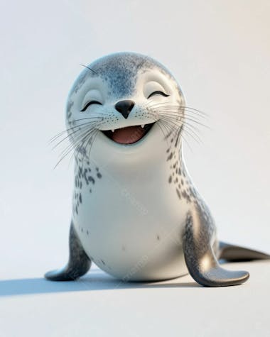 Imagem de uma foca bebê sorrindo