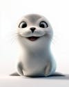 Image, of, a, smiling, baby seal