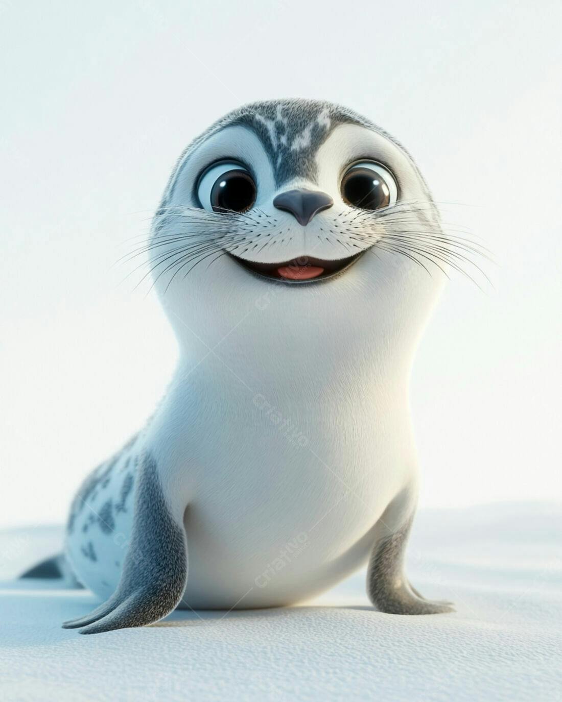 Foca Bebê fofinha na neve