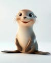 Image of a cute smiling baby seal