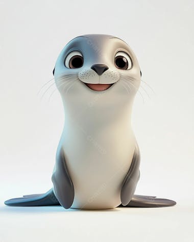 Imagem de uma foca bebê sorrindo