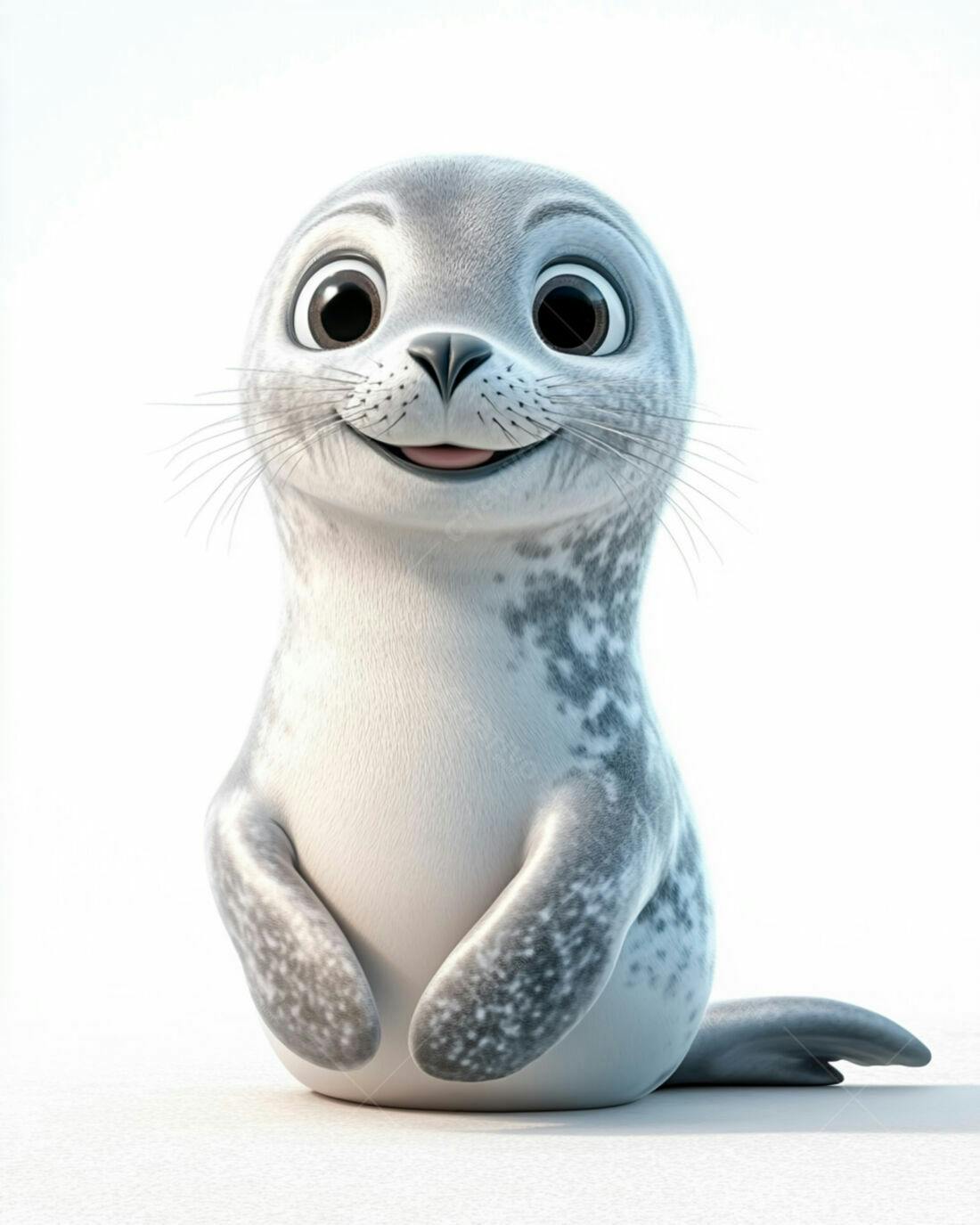 Foca Bebê Fofa Sorrindo fundo branco