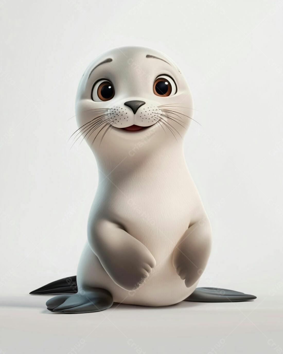 Foca Bebê fofinha em fundo branco