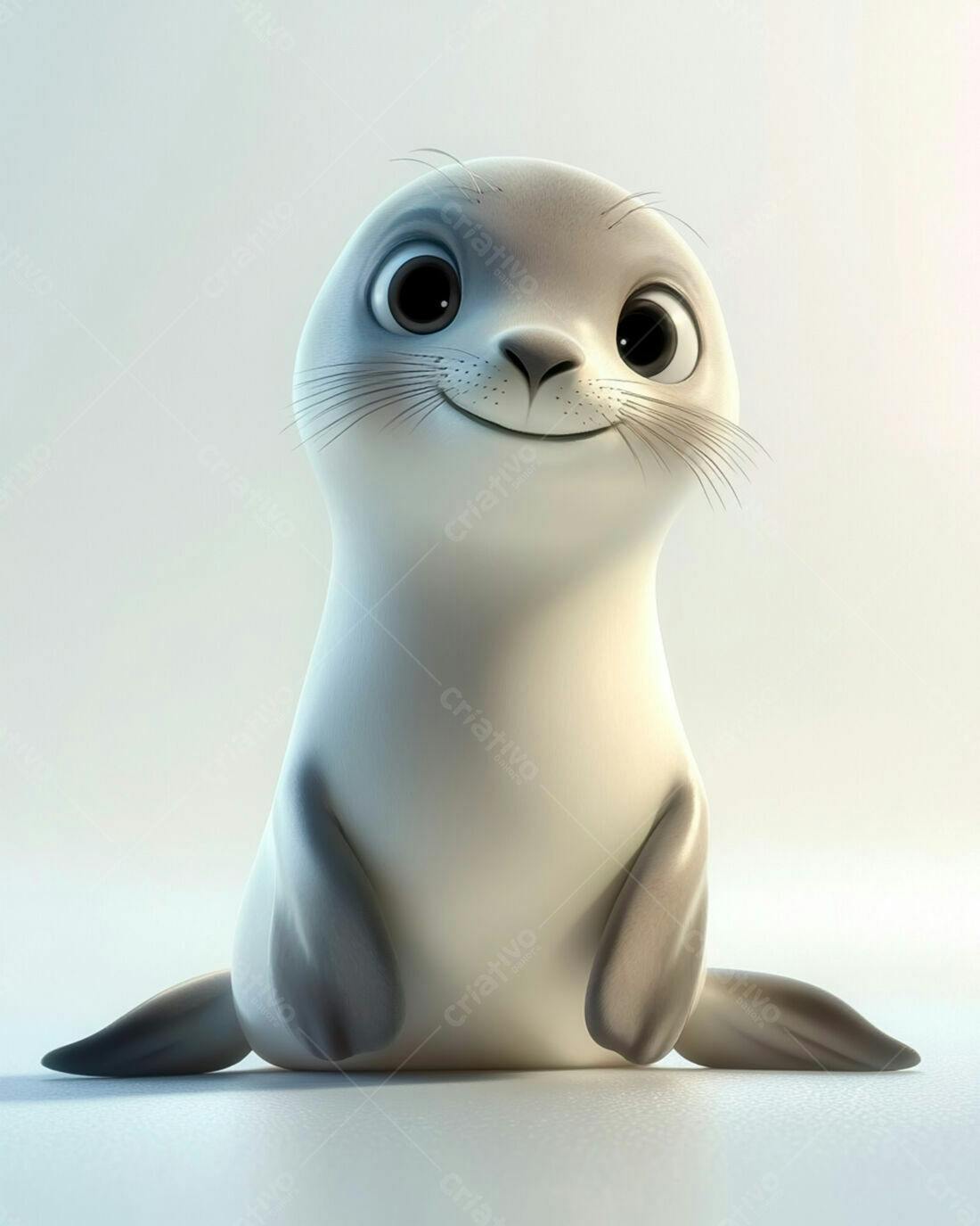 Foca Bebê fofa em fundo claro