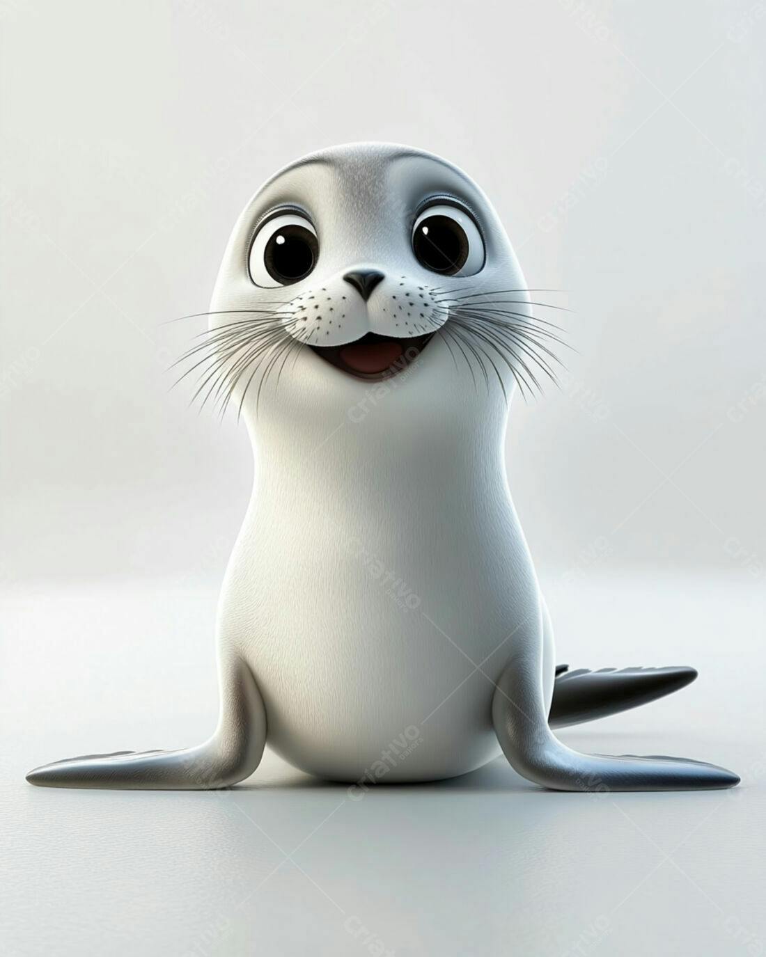 Foca Bebê Sorrindo Ilustração 3D