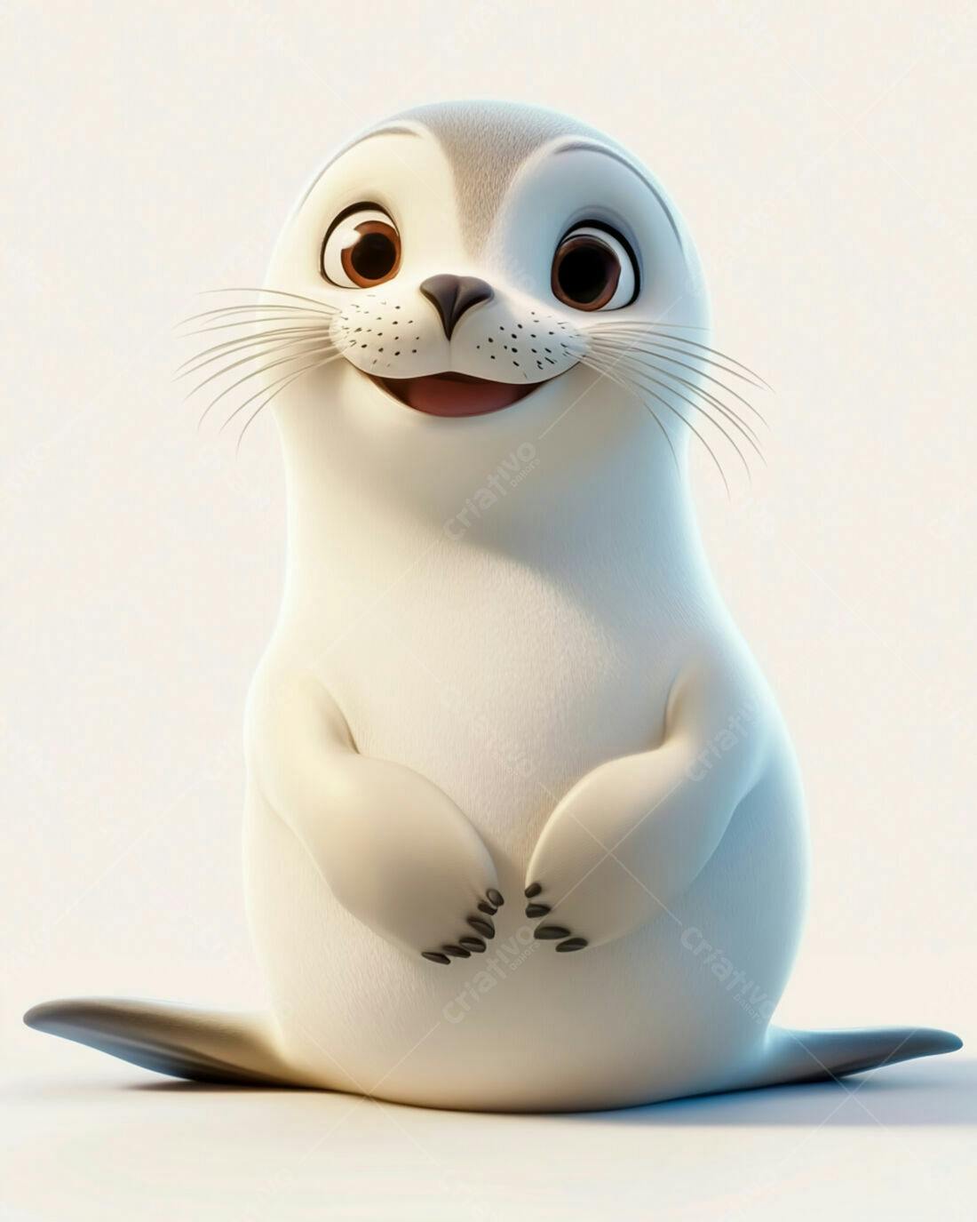 Foca fofa desenho animado sorrindo