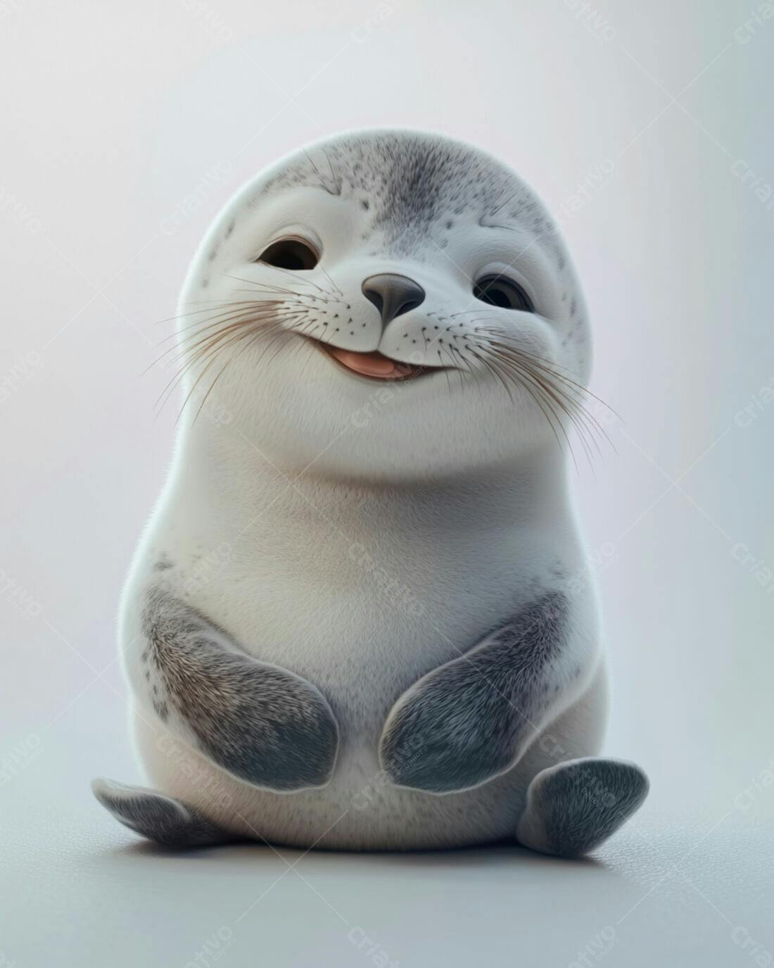Fofo filhote de foca sorrindo