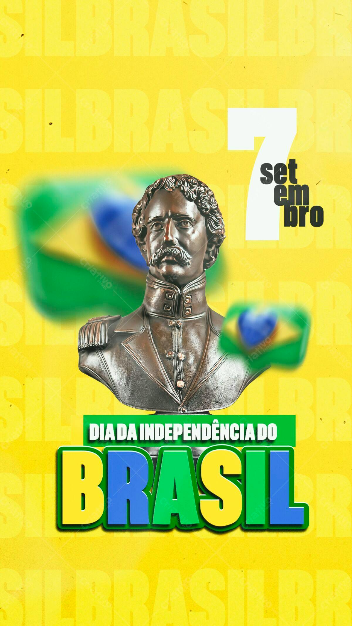 Flyer para o Dia da Independência do Brasil PSD Editável