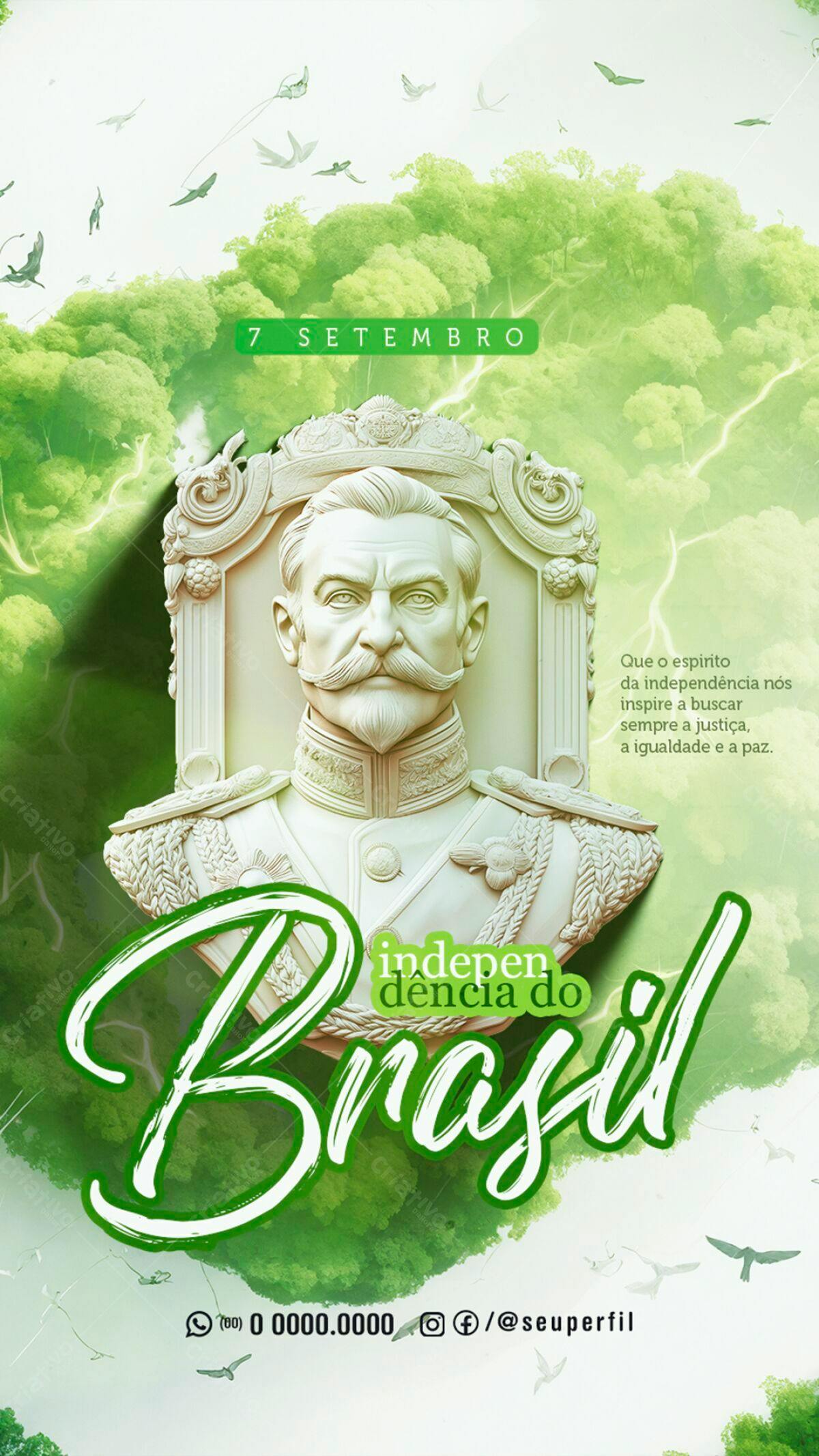 Flyer 7 de Setembro Independência do Brasil PSD Editável