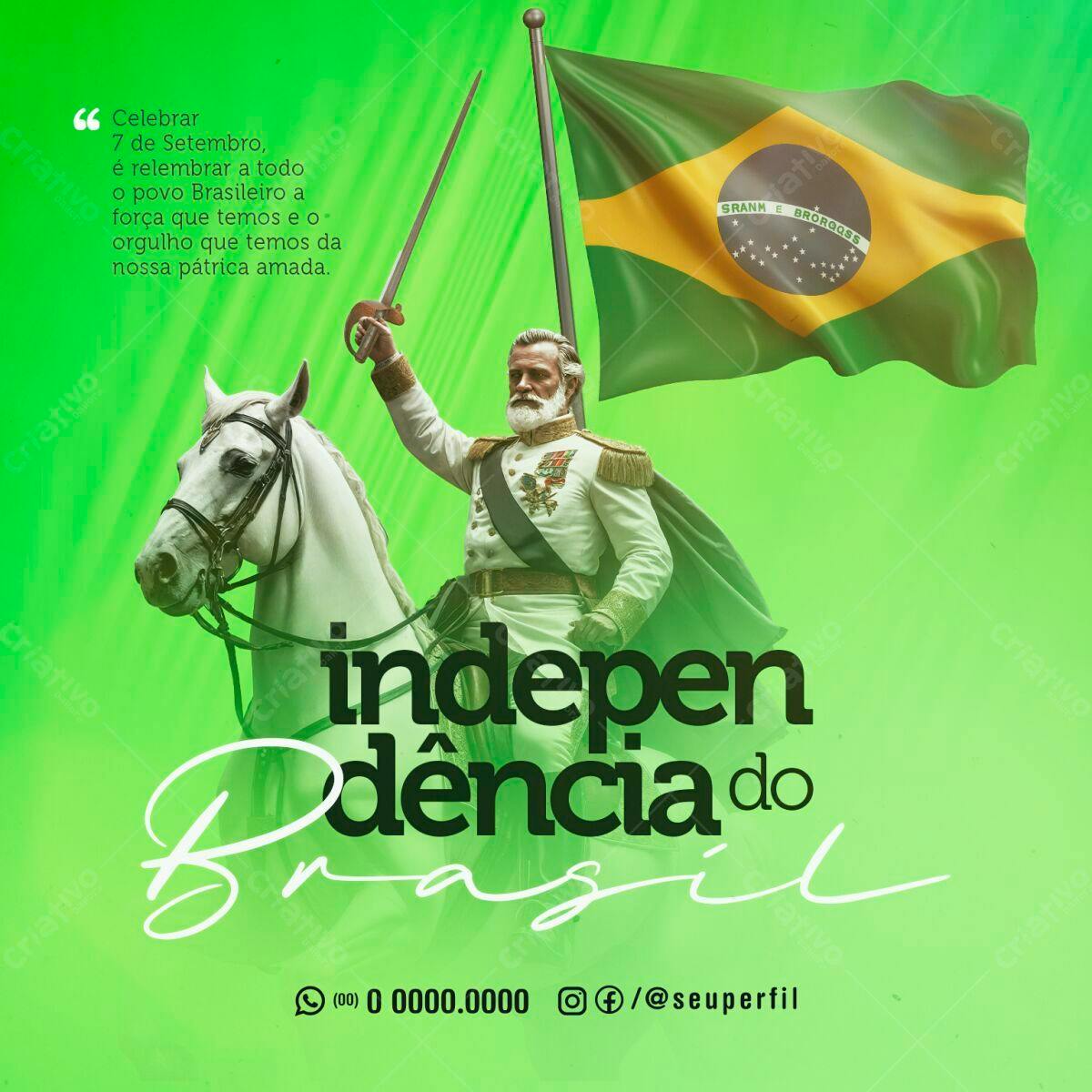 Flyer 7 de Setembro Independência do Brasil PSD Editável