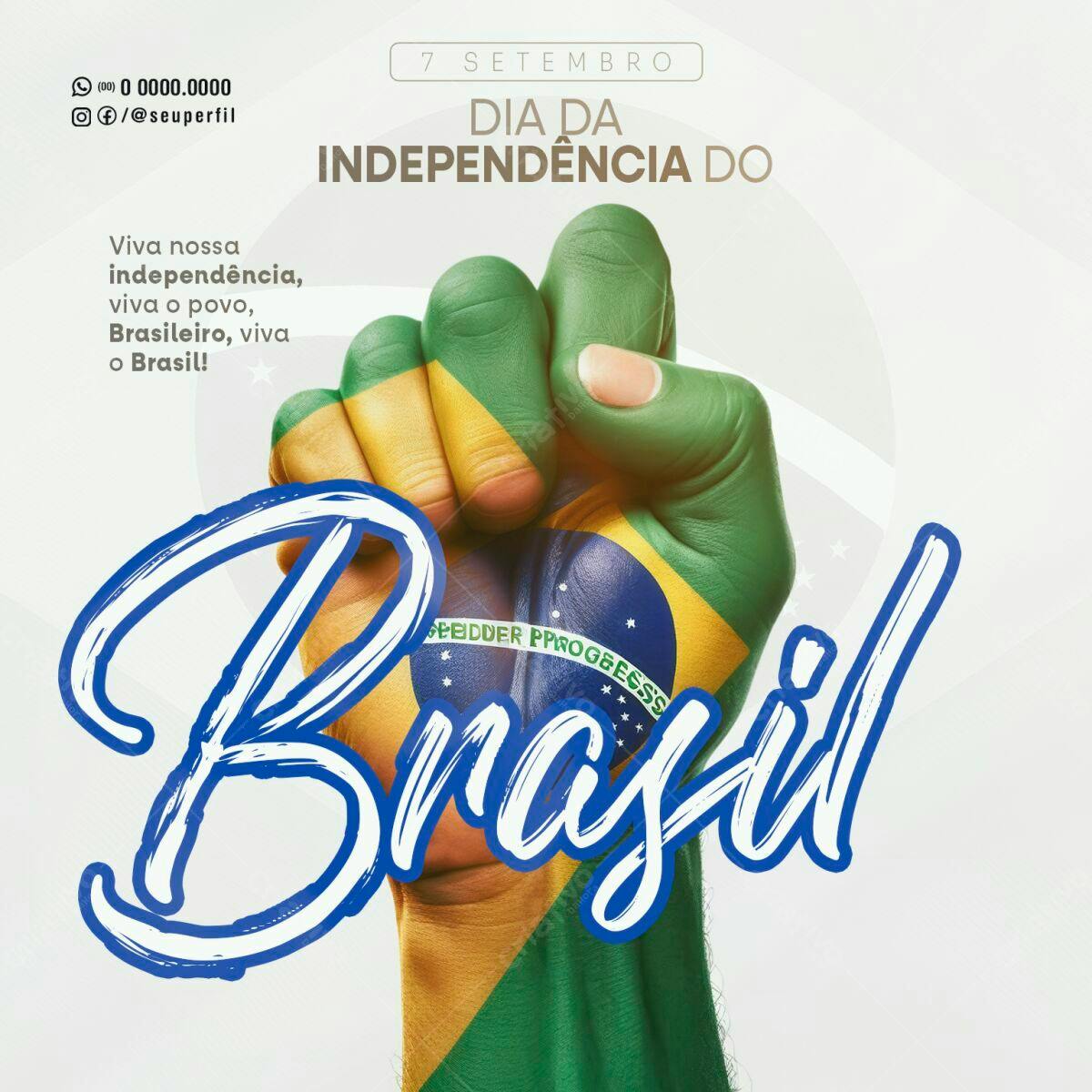 Flyer para o Dia da Independência do Brasil PSD Editável