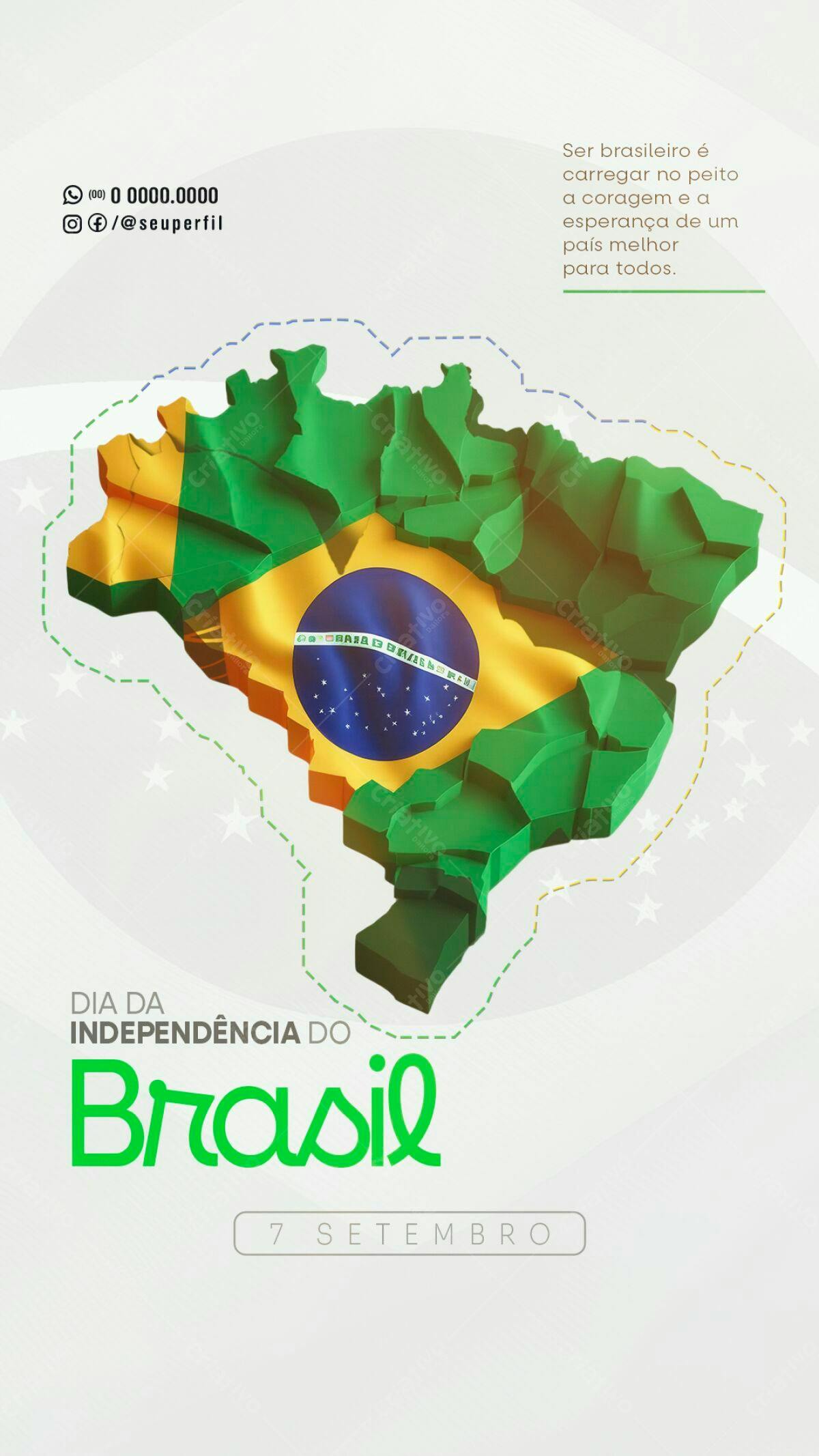 Flyer para Dia da Independência do Brasil PSD Editável