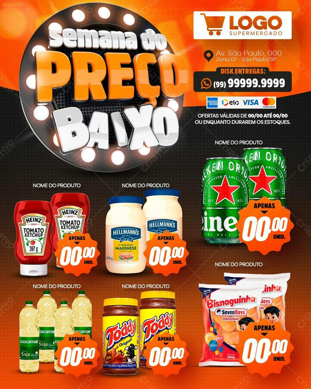 Flyer Semana do Preço Baixo PSD Editável
