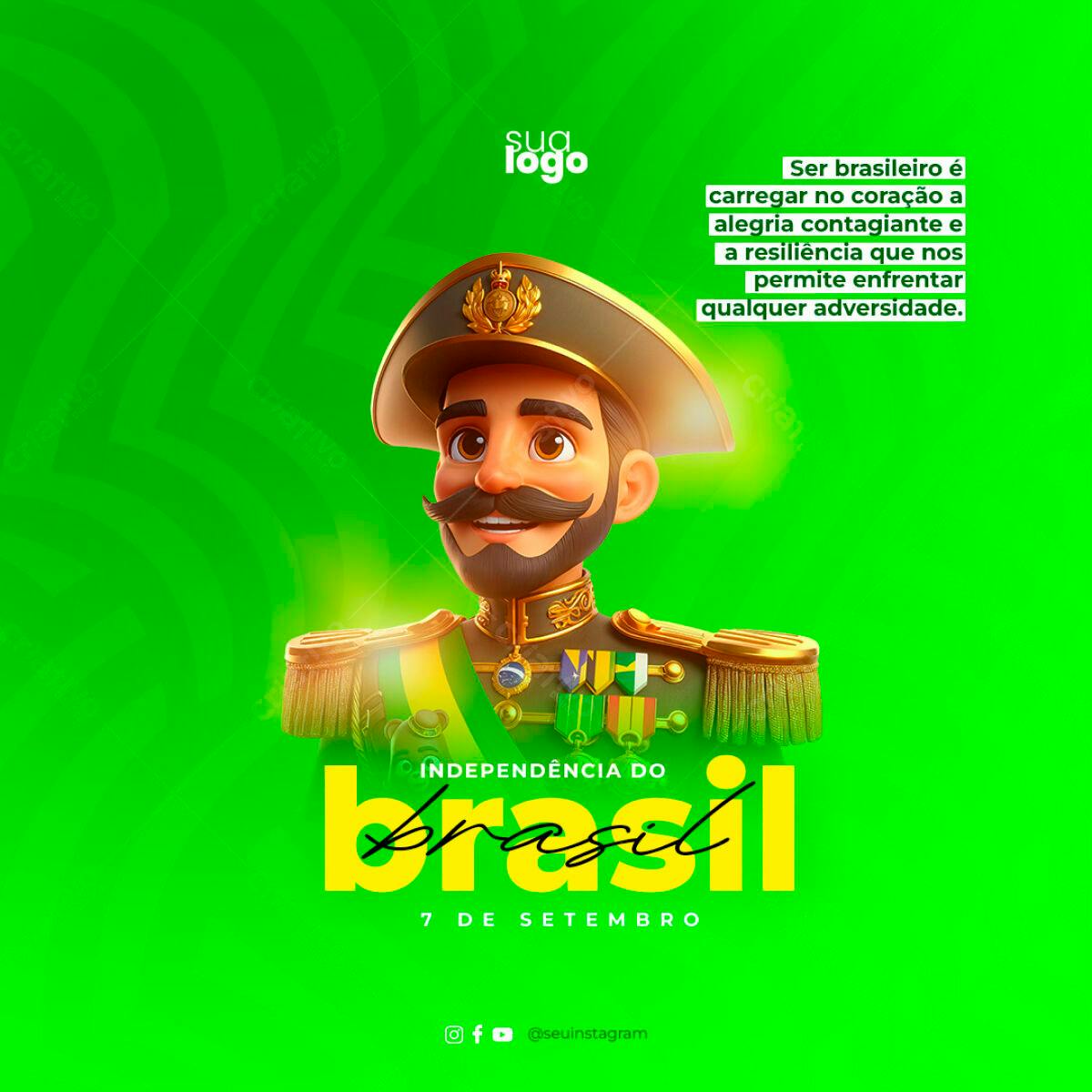 Post para Dia da Independência do Brasil PSD Editável
