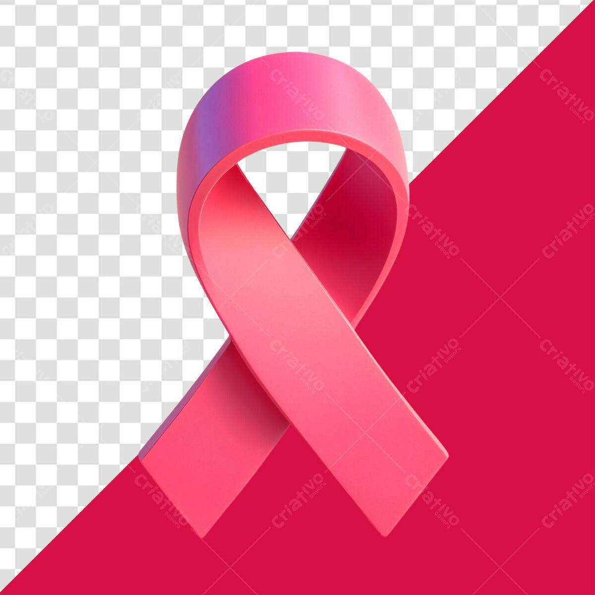 Fita Rosa Outubro Rosa PSD Editável