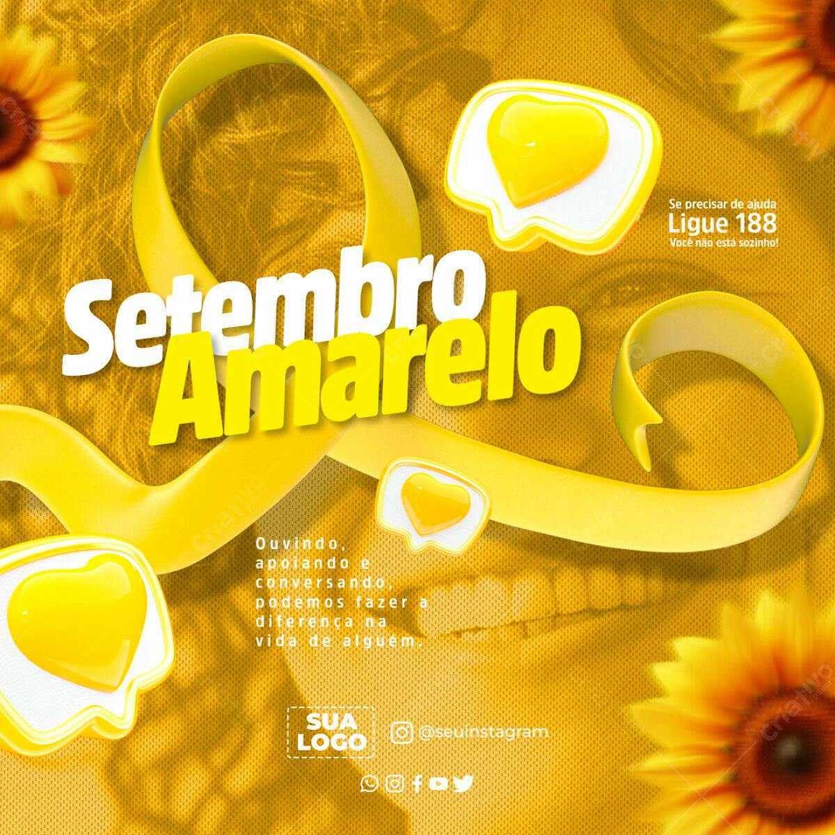 Flyer Setembro Amarelo PSD Editável